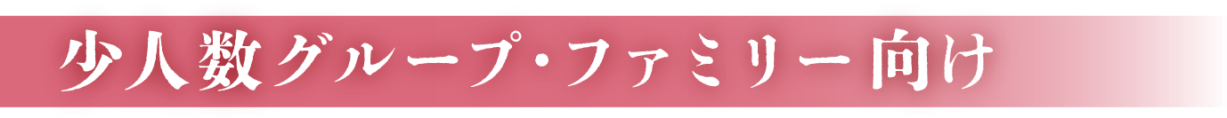 少人数・ファミリー向け